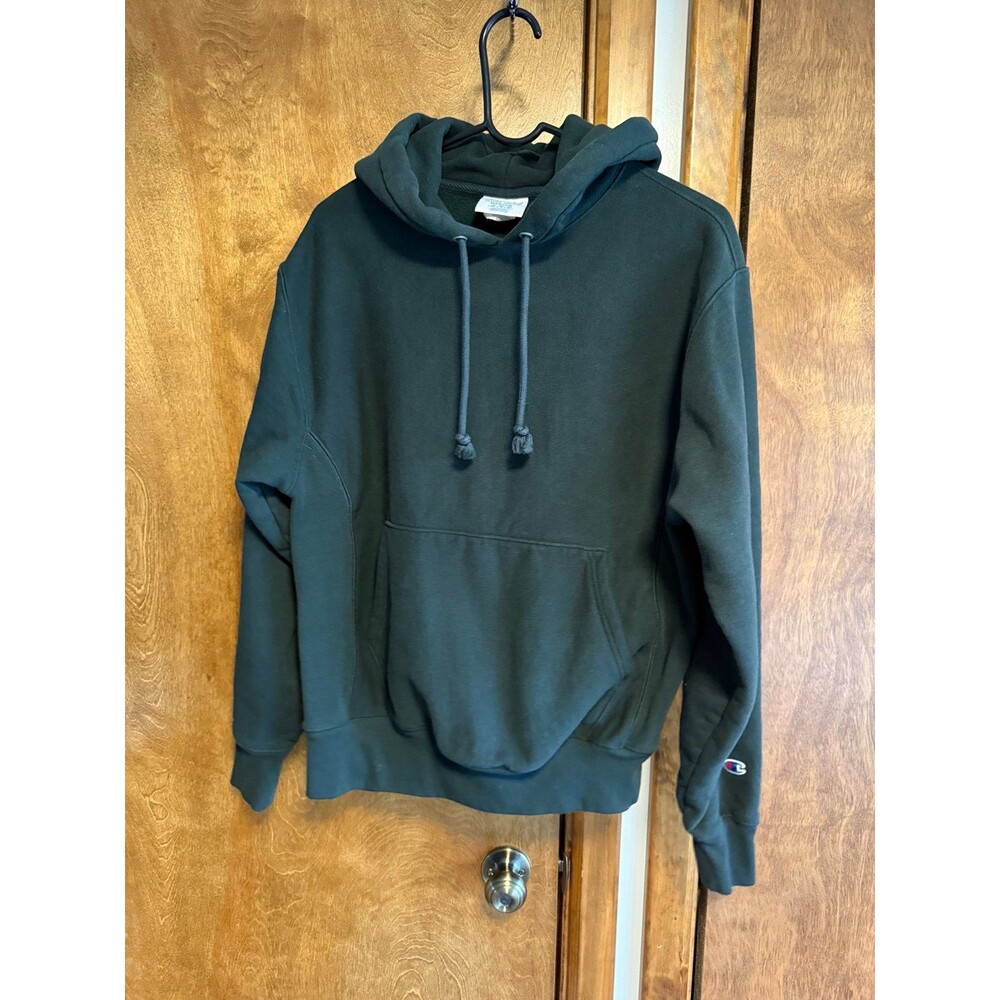 Men’s Champion Reverse Weave Embroidered Hoodie Sz. M Dark Green